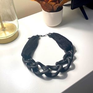 Black Mesh Collar Necklace